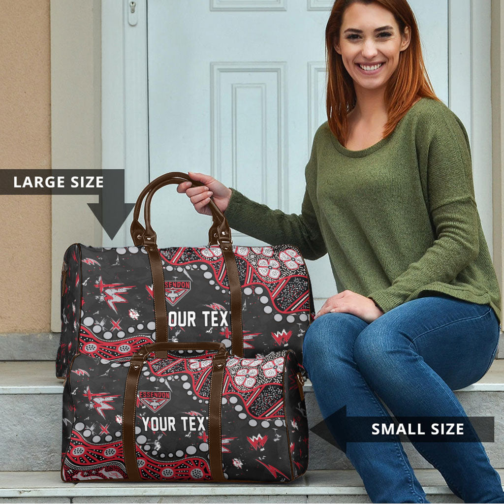 Personalized Essendon Bombers Travel Bag Aboriginal Pattern with Graffiti Style