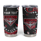 Personalized Essendon Bombers Tumbler Cup Aboriginal Pattern with Graffiti Style