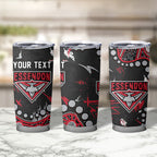 Personalized Essendon Bombers Tumbler Cup Aboriginal Pattern with Graffiti Style