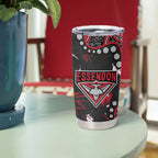 Personalized Essendon Bombers Tumbler Cup Aboriginal Pattern with Graffiti Style