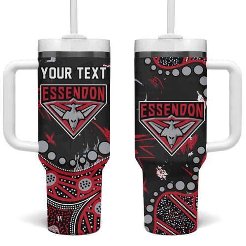 Personalized Essendon Bombers Tumbler With Handle Aboriginal Pattern with Graffiti Style