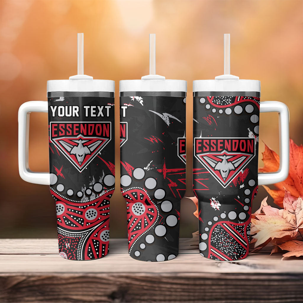 Personalized Essendon Bombers Tumbler With Handle Aboriginal Pattern with Graffiti Style