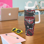 Personalized Essendon Bombers Tumbler With Handle Aboriginal Pattern with Graffiti Style
