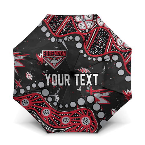 Personalized Essendon Bombers Umbrella Aboriginal Pattern with Graffiti Style