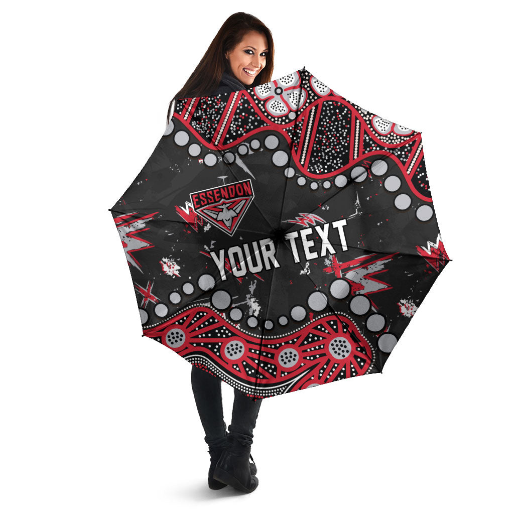 Personalized Essendon Bombers Umbrella Aboriginal Pattern with Graffiti Style