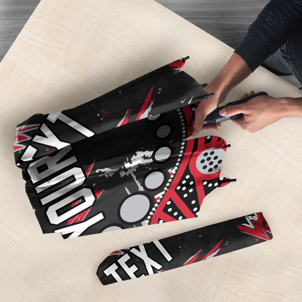 Personalized Essendon Bombers Umbrella Aboriginal Pattern with Graffiti Style