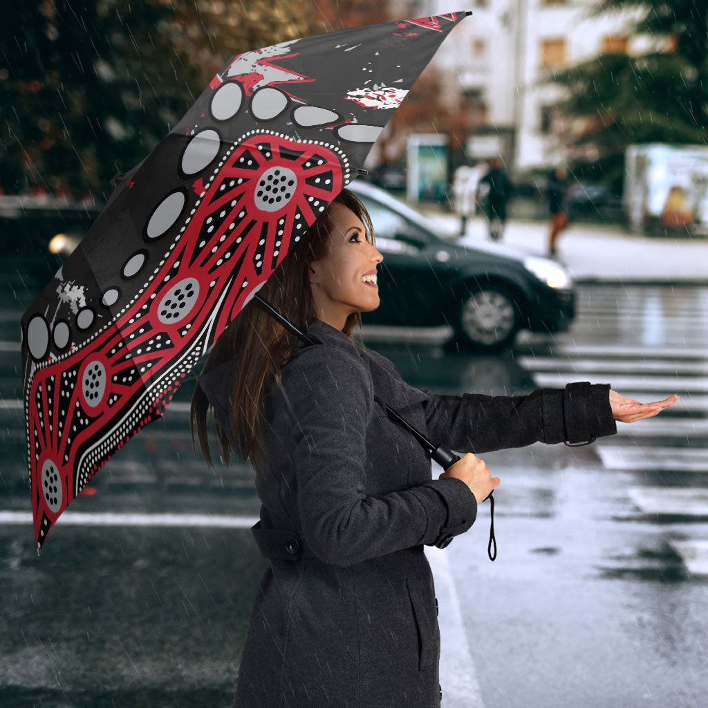 Personalized Essendon Bombers Umbrella Aboriginal Pattern with Graffiti Style