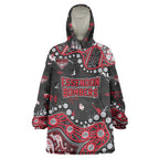 Personalized Essendon Bombers Wearable Blanket Hoodie Aboriginal Pattern with Graffiti Style