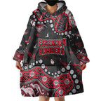 Personalized Essendon Bombers Wearable Blanket Hoodie Aboriginal Pattern with Graffiti Style