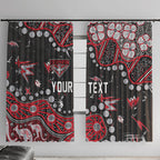 Personalized Essendon Bombers Window Curtain Aboriginal Pattern with Graffiti Style