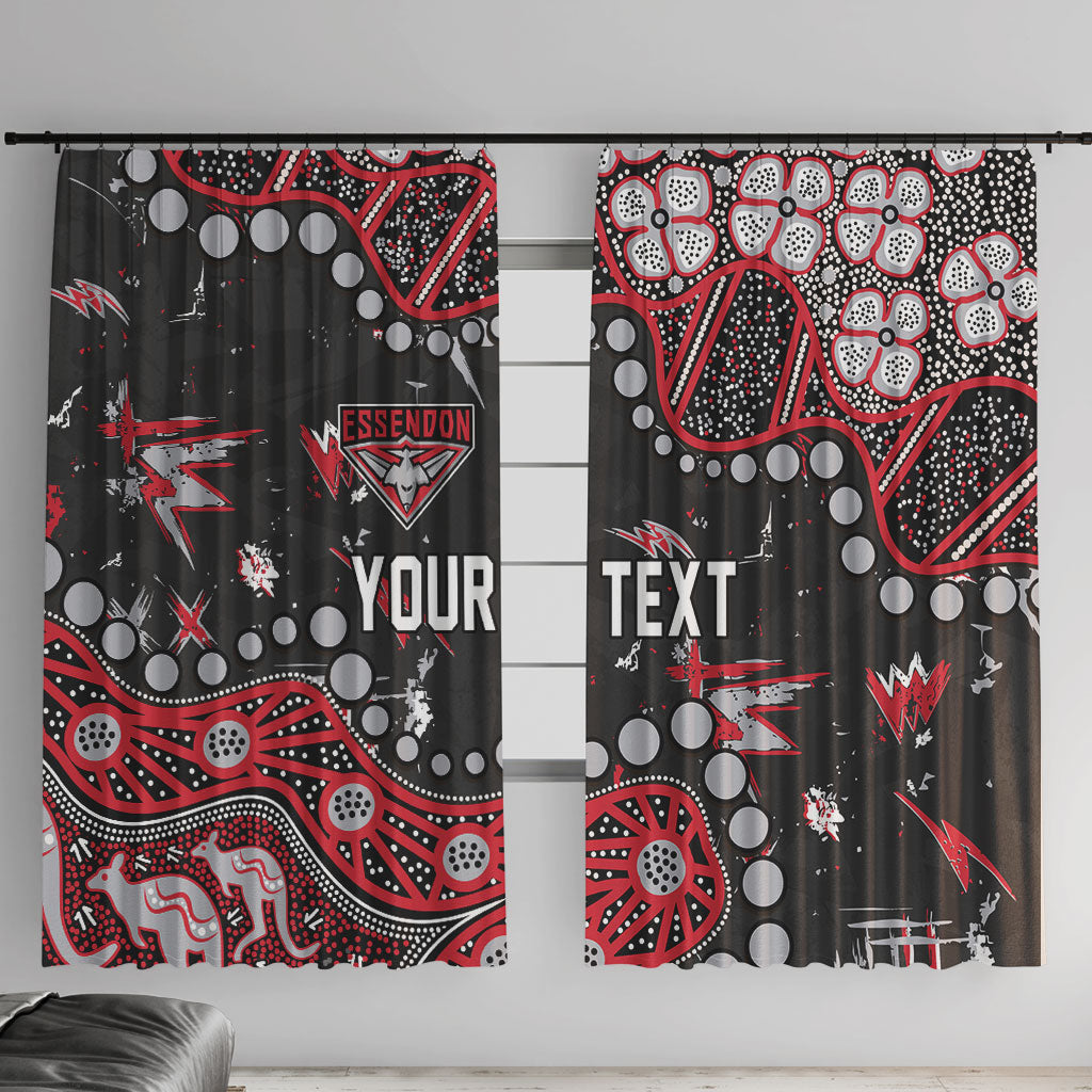 Personalized Essendon Bombers Window Curtain Aboriginal Pattern with Graffiti Style