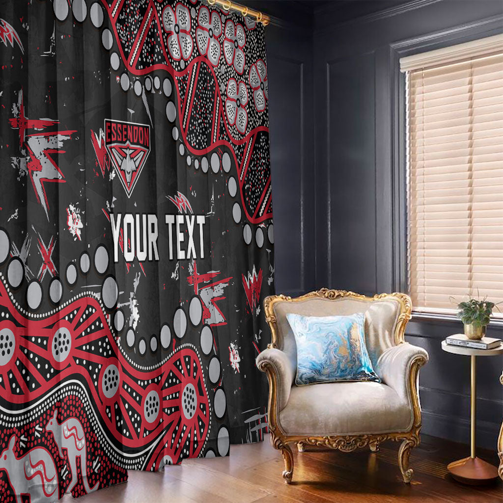 Personalized Essendon Bombers Window Curtain Aboriginal Pattern with Graffiti Style