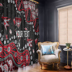 Personalized Essendon Bombers Window Curtain Aboriginal Pattern with Graffiti Style