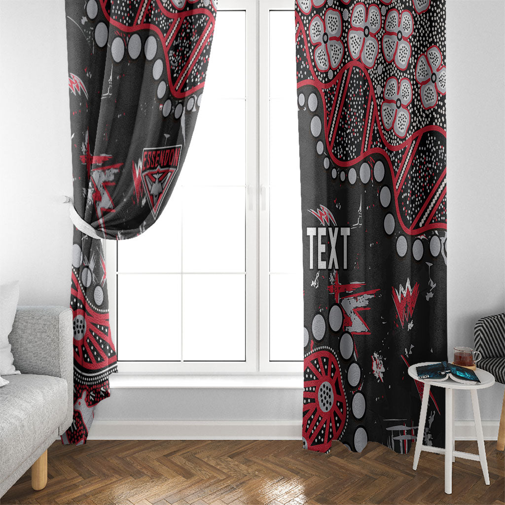 Personalized Essendon Bombers Window Curtain Aboriginal Pattern with Graffiti Style