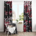 Personalized Essendon Bombers Window Curtain Aboriginal Pattern with Graffiti Style