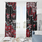 Personalized Essendon Bombers Window Curtain Aboriginal Pattern with Graffiti Style