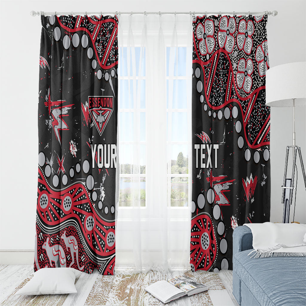 Personalized Essendon Bombers Window Curtain Aboriginal Pattern with Graffiti Style