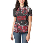 Personalized Essendon Bombers Women Polo Shirt Aboriginal Pattern with Graffiti Style