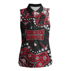 Personalized Essendon Bombers Women Sleeveless Polo Shirt Aboriginal Pattern with Graffiti Style