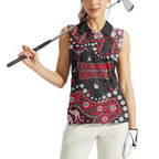 Personalized Essendon Bombers Women Sleeveless Polo Shirt Aboriginal Pattern with Graffiti Style