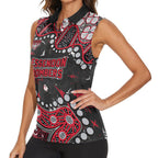 Personalized Essendon Bombers Women Sleeveless Polo Shirt Aboriginal Pattern with Graffiti Style