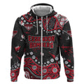 Personalized Essendon Bombers Zip Hoodie Aboriginal Pattern with Graffiti Style