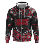 Personalized Essendon Bombers Zip Hoodie Aboriginal Pattern with Graffiti Style