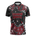 Personalized Essendon Bombers Zipper Polo Shirt Aboriginal Pattern with Graffiti Style
