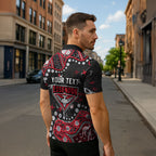 Personalized Essendon Bombers Zipper Polo Shirt Aboriginal Pattern with Graffiti Style
