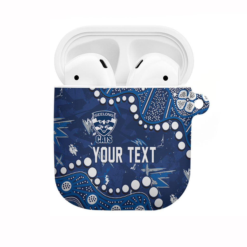 Personalized Geelong Cats AirPods Case Aboriginal Pattern with Graffiti Style