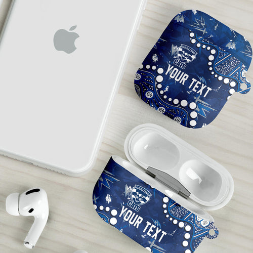 Personalized Geelong Cats AirPods Case Aboriginal Pattern with Graffiti Style