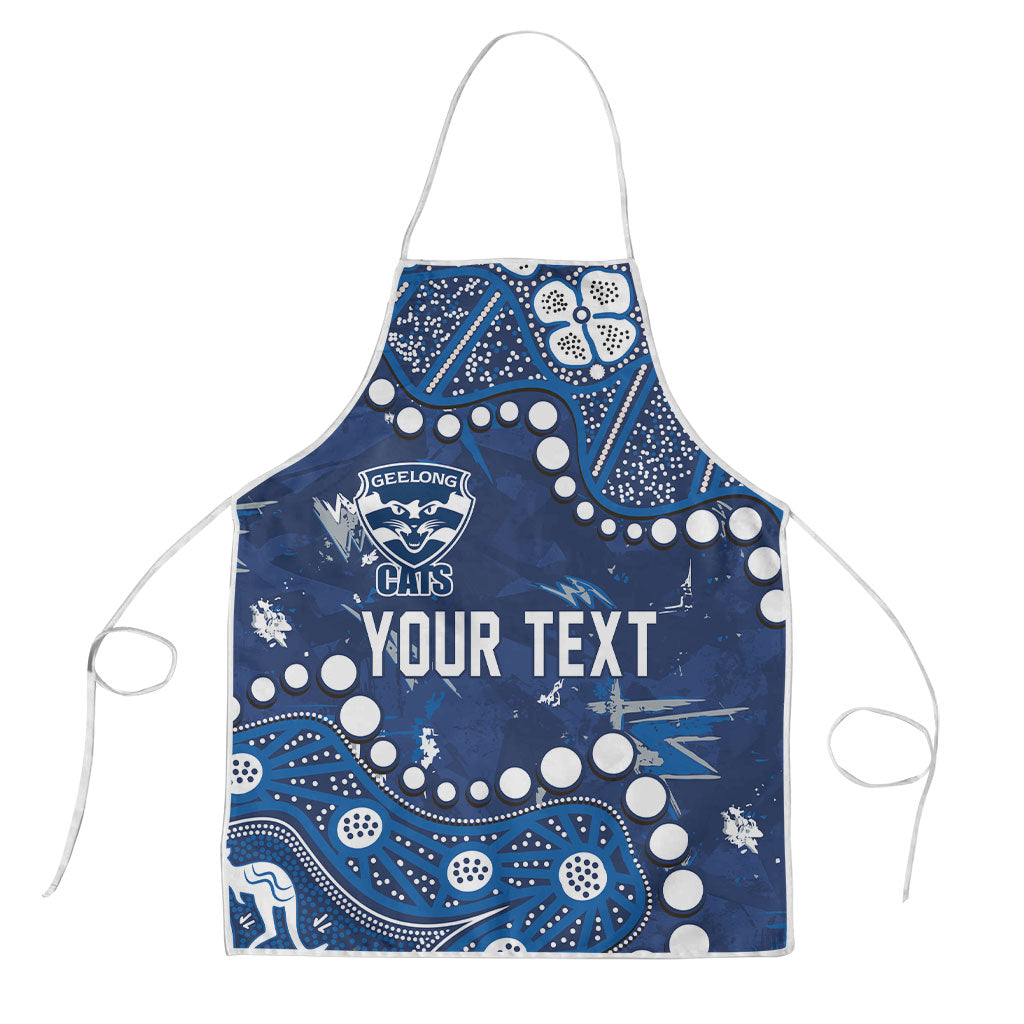 Personalized Geelong Cats Apron Aboriginal Pattern with Graffiti Style