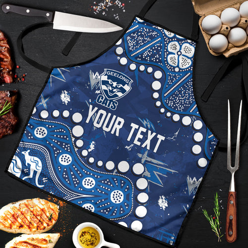Personalized Geelong Cats Apron Aboriginal Pattern with Graffiti Style
