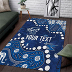 Personalized Geelong Cats Area Rug Aboriginal Pattern with Graffiti Style