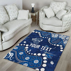 Personalized Geelong Cats Area Rug Aboriginal Pattern with Graffiti Style