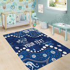 Personalized Geelong Cats Area Rug Aboriginal Pattern with Graffiti Style