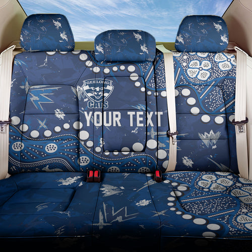 Personalized Geelong Cats Back Car Seat Cover Aboriginal Pattern with Graffiti Style
