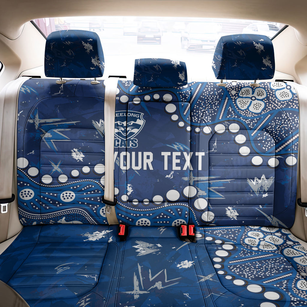 Personalized Geelong Cats Back Car Seat Cover Aboriginal Pattern with Graffiti Style