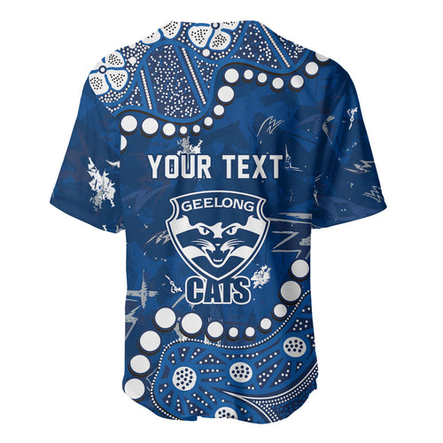Personalized Geelong Cats Baseball Jersey Aboriginal Pattern with Graffiti Style