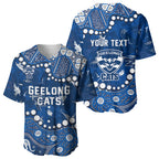 Personalized Geelong Cats Baseball Jersey Aboriginal Pattern with Graffiti Style