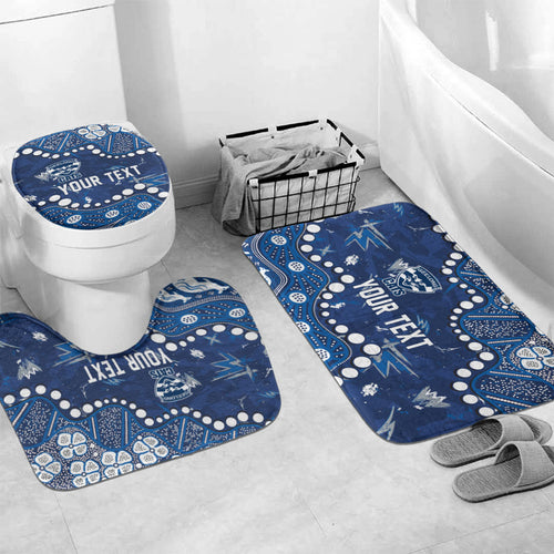 Personalized Geelong Cats Bathroom Set Aboriginal Pattern with Graffiti Style