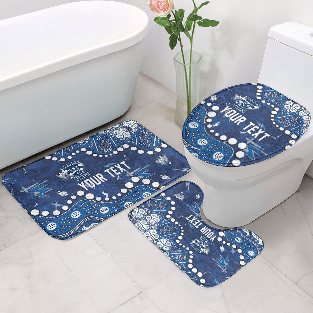 Personalized Geelong Cats Bathroom Set Aboriginal Pattern with Graffiti Style