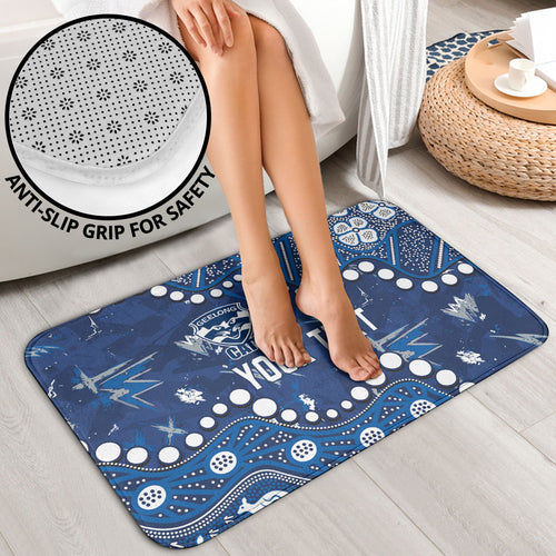Personalized Geelong Cats Bathroom Set Aboriginal Pattern with Graffiti Style