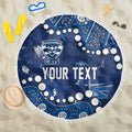 Personalized Geelong Cats Beach Blanket Aboriginal Pattern with Graffiti Style