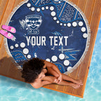 Personalized Geelong Cats Beach Blanket Aboriginal Pattern with Graffiti Style