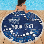 Personalized Geelong Cats Beach Blanket Aboriginal Pattern with Graffiti Style