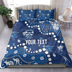 Personalized Geelong Cats Bedding Set Aboriginal Pattern with Graffiti Style