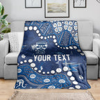 Personalized Geelong Cats Blanket Aboriginal Pattern with Graffiti Style
