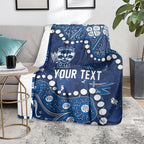 Personalized Geelong Cats Blanket Aboriginal Pattern with Graffiti Style
