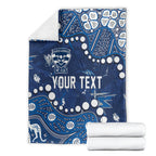Personalized Geelong Cats Blanket Aboriginal Pattern with Graffiti Style